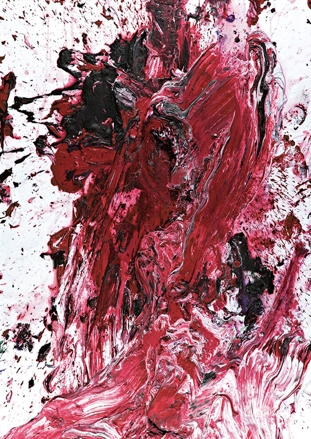 red abstract paintings